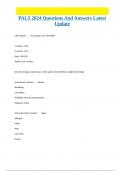 PALS 2024 Questions And Answers Latest Update