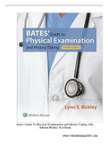 Bates Guide To Physical Examination and History Taking 13th Edition Bickley Test Bank