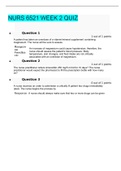 NURS 6521 WEEK 2 QUIZ &vert; QUESTION AND ANSWERS 