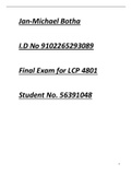 LCP 4801 Final exam 2021 super semester