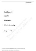 Databases II INF3703 Semester 1 School of Computing Assignment 03