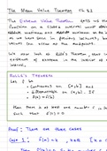 The Mean Value Theorem summary