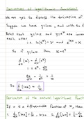 Derivatives of Logarithmic functions summary