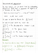 Derivatives of Polynomials summary