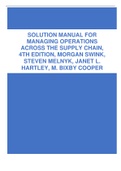 Solution Manual for Managing Operations Across the Supply Chain, 4th Edition, Morgan Swink, Steven Melnyk, Janet L. Hartley, M. Bixby Cooper