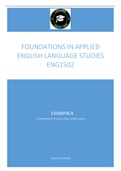 FOUNDATIONS IN APPLIED ENGLISH LANGUAGE STUDIES ENG1502