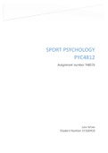 SPORT PSYCHOLOGY PYC4812 Assignment 3