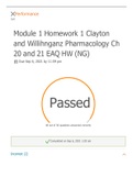 Module 1 Homework 1 Clayton and Willihnganz Pharmacology Ch 20 and 21 EAQ HW (NG)