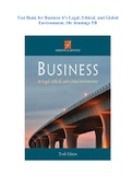 Test Bank for Business it’s Legal, Ethical, and Global Environment, 10e Jennings TB