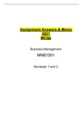 MNB1501 Sem 1&2 Assignment 1&2 MCQs 2021