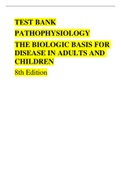 TEST BANK PATHOPHYSIOLOGY THE BIOLOGIC BASIS FOR DISEASE IN ADULTS AND CHILDREN 8th Edition