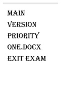 Exam (elaborations) NURSING MISC MAIN VERSION PRIORITY ONE.docx Exit Exam.docx