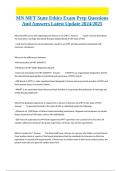 MN MFT State Ethics Exam Prep 2025&sol;2026 Latest Questions & Answers&colon; 100&percnt; Accurate Solutions for Guaranteed Success &vert; Expert-Verified&comma; Graded A&plus;