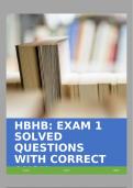 HBHB&colon; EXAM 1 SOLVED QUESTIONS WITH CORRECT ANS&excl;&excl;