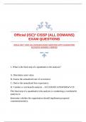 Official &lpar;ISC&rpar;&sup2; CISSP &lpar;ALL DOMAINS&rpar; EXAM QUESTIONS WITH GUARANTEED ACCURATE ANSWERS &vert;VERIFIED