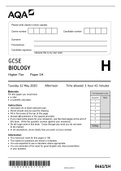 Biology Paper 1 2020 GCSE BIOLOGY
