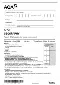 AQA GCSE GEOGRAPHY PAPER 2 2024 &lpar;8035&sol;2&colon;Challenges in the human environment&rpar;