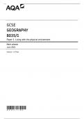 AQA GCSE GEOGRAPHY MARK SCHEME PAPER 1 2024 &lpar;8035&sol;1&colon;Living with the physical environment&rpar;