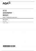 AQA GCSE GEOGRAPHY MARK SCHEME PAPER 3 2024 &lpar;8035&sol;3&colon;Geographical applications&rpar;