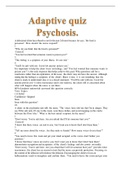 CLNS 101Adaptive quiz Psychosis (Question & Answer)
