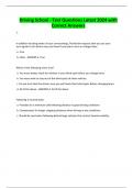Driving School - Test Questions Latest 2024 with Correct Answers