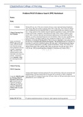 NR 439 week 3 assignment -Problem/PICOT/Evidence Search (PPE) Worksheet 2021 update