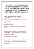 CIC AGENCY MANAGEMENT 2024 EXAM COMPLETE 300 QUESTIONS  WITH 100&percnt; CORRECT SIMPLIFIED AND VERIFIED ANSWERS BRAND  NEW EXAM ALREADY GRADED A&plus;
