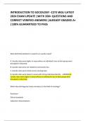 INTRODUCTION TO SOCIOLOGY -C273 WGU LATEST  2024 EXAM UPDATE &vert;WITH 200&plus; QUESTIONS AND  CORRECT VERIFIED ANSWERS &vert;ALREADY GRADED A&plus;  &vert;100&percnt; GUARANTEED TO PASS