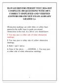 HAWAII DRIVERS PERMIT TEST 2024-2025 COMPLETE 500 QUESTIONS WITH 100&percnt; CORRECT SIMPLIFIED AND VERIFIED  ANSWERS BRAND NEW EXAM ALREADY GRADED A&plus;