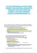 ATI PN FUNDAMENTALS PROCTORED NEWEST 2024&lowbar;2025 REAL EXAM WITH COMPLETE 250 QUESTIONS AND CORRECT DETAILED ANSWERS &lpar;VERIFIED ANSWERS&rpar;&vert;GRADED A&plus;