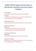 NUR257&sol; NUR 257 Aging and Chronic Illness in Nursing Exam 1&vert; Questions and Correct Answers &vert; Graded A&plus;