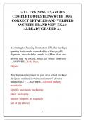 IATA TRAINING EXAM 2024  COMPLETE QUESTIONS WITH 100&percnt; CORRECT DETAILED AND VERIFIED  ANSWERS BRAND NEW EXAM ALREADY GRADED A&plus;