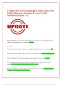 Complete Test Bank Radiographic Image Analysis 5th Edition Martensen Questions & Answers with rationales &lpar;Chapter 1-12