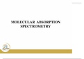 Molecular Absorption Spectroscopy UV VIS