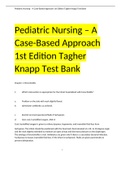 Pediatric Nursing – A Case-Based Approach 1st Edition Tagher Knapp Test Bank