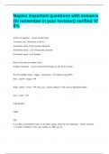Naplex important questions with answers&lbrace;to remember in your revision&rcub; verified 100&percnt;