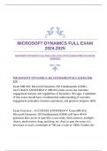 MICROSOFT DYNAMICS FULL EXAM 2024&period;2025 WITH GUARANTEED ACCURATE ANSWERS 