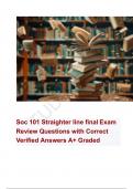 Soc 101 Straighter line final Exam Review Questions with Correct Verified Answers A&plus; Graded