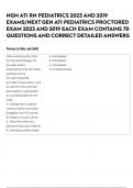 NGN ATI RN PEDIATRICS 2023 AND 2019 EXAMS&sol;NEXT GEN ATI PEDIATRICS PROCTORED EXAM 2023 AND 2019 EACH EXAM CONTAINS 70 QUESTIONS AND CORRECT DETAILED ANSWERS