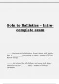 Soln to Ballistics &ndash; Intro- complete exam