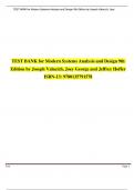 TEST BANK for Modern Systems Analysis and Design 9th Edition by Joseph Valacich&comma; Joey George and Jeffrey Hoffer &semi; &vert; All Chapters