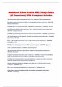 American Allied Health RMA Study Guide &lpar;86 Questions&rpar; With Complete Solution