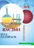 RSC2601-2021FULL EXAMPACK PAST PAPERS SOLUTIONS, NOTES , GUIDE TO ANSWER EXAM QUESTIONS AND FEEDBACK FROM TUTORIAL LETTERS