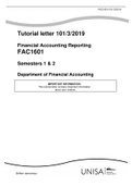 Tutorial letter 101/3/2019 Financial Accounting Reporting FAC1601 Semesters 1 & 2