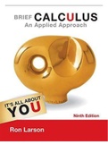 Test Bank For Calculus: An Applied Approach 9e By: Ron Larson Chapter 1_11 in 466 Pages