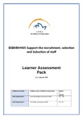 BSBHRM405 - Suppor tthe recruitment, selection and induct of staff Learner Assessment Pack v2.1 Mar