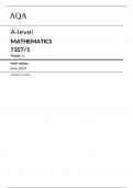 AQA  A-level MATHEMATICS 7357&sol;1 Paper 1 Mark scheme June 2024