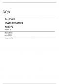 AQA  A-level MATHEMATICS 7357&sol;2 Paper 2 Mark scheme June 2024