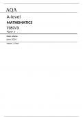 AQA A-level MATHEMATICS 7357&sol;3 Paper 3 Mark scheme June 2024