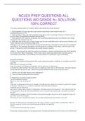 NCLEX PREP QUESTIONS ALL QUESTIONS AID GRADE A+ SOLUTION 100% CORRECT
